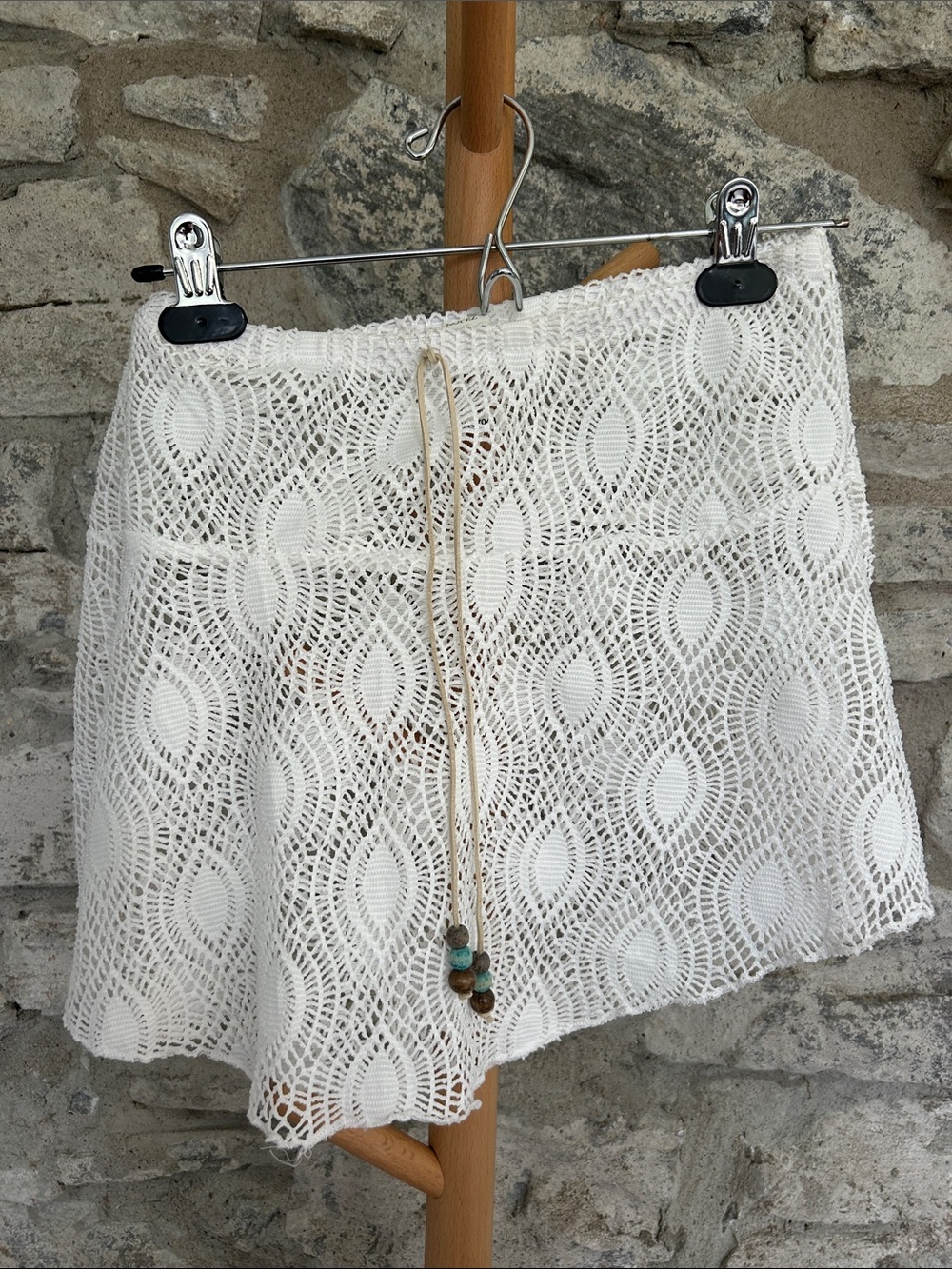 Swim Cover Skirt with Bead Tie